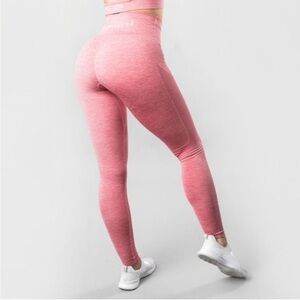 Alphalete Womens Rose Pink High Waisted Aero Ruched Full Length Leggings Small